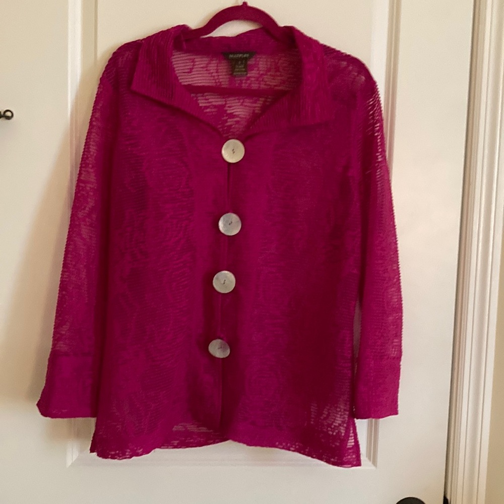 Multiples Women's Pink Sheer Blazer